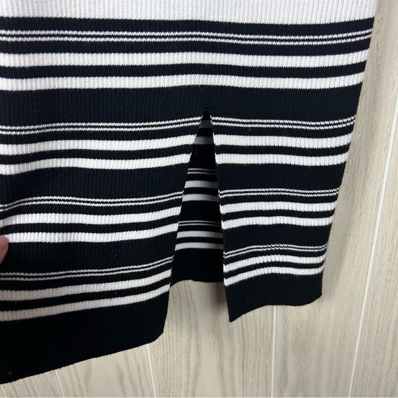 Ashley Stewart Black and White Stripped Ribbed Sweater Maxi Dress, 18/20 - Picture 6 of 8